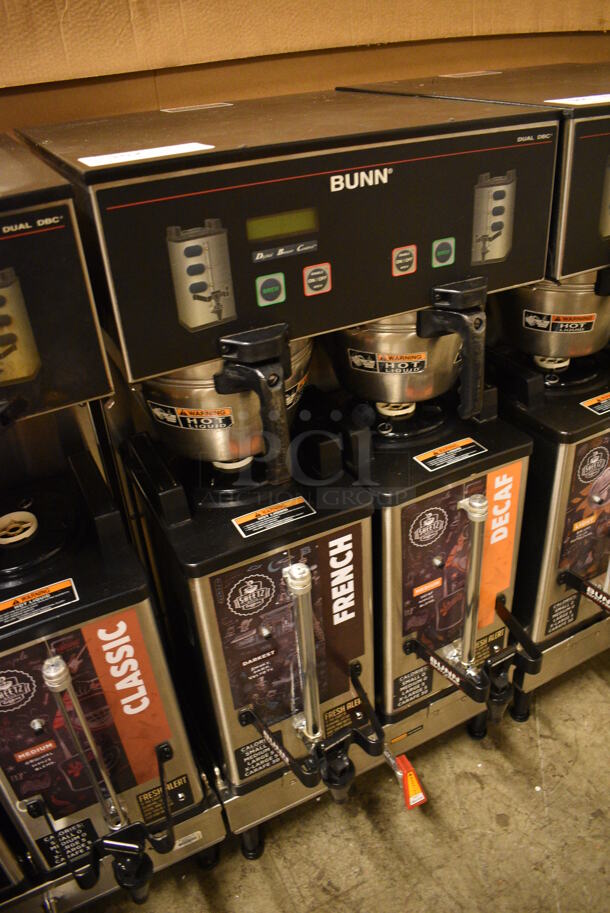 GREAT! 2016 Bunn Model DUAL SH DBC Stainless Steel Commercial Countertop Dual Coffee Machine w/ Hot Water Dispenser, 2 Bunn Model SH SERVER Satellite Servers and 2 Metal Brew Baskets. 120/208-240 Volts, 1 Phase. 18x19x36. Unit Was Pulled From a Working Environment! - Image 3 of 5
