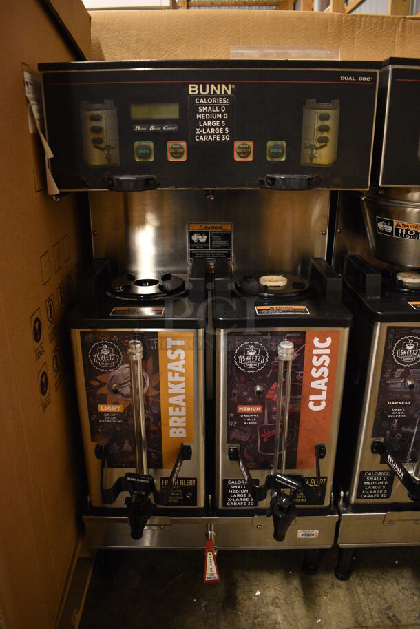 GREAT! 2012 Bunn Model DUAL SH DBC Stainless Steel Commercial Countertop Dual Coffee Machine w/ Hot Water Dispenser, 2 Bunn Model SH SERVER Satellite Servers. 120/208-240 Volts, 1 Phase. 18x19x36. Unit Was Pulled From a Working Environment! - Image 3 of 4