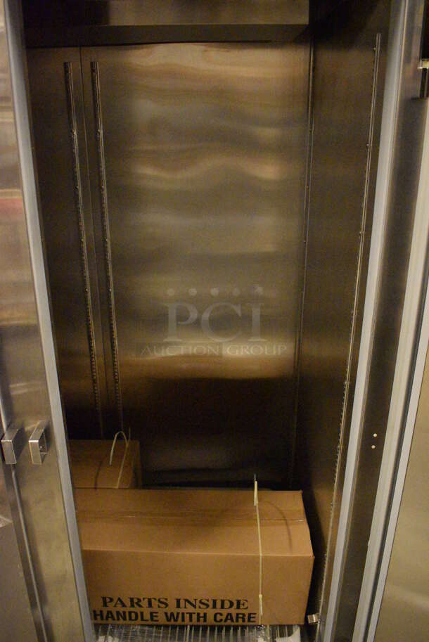 BRAND NEW! Beverage Air Model HRPS2-1S-099-005-059 ENERGY STAR Stainless Steel Commercial 2 Door Reach In Cooler w/ Poly Coated Racks. 115 Volts, 1 Phase. 49x30x79. Tested and Working! - Image 4 of 10
