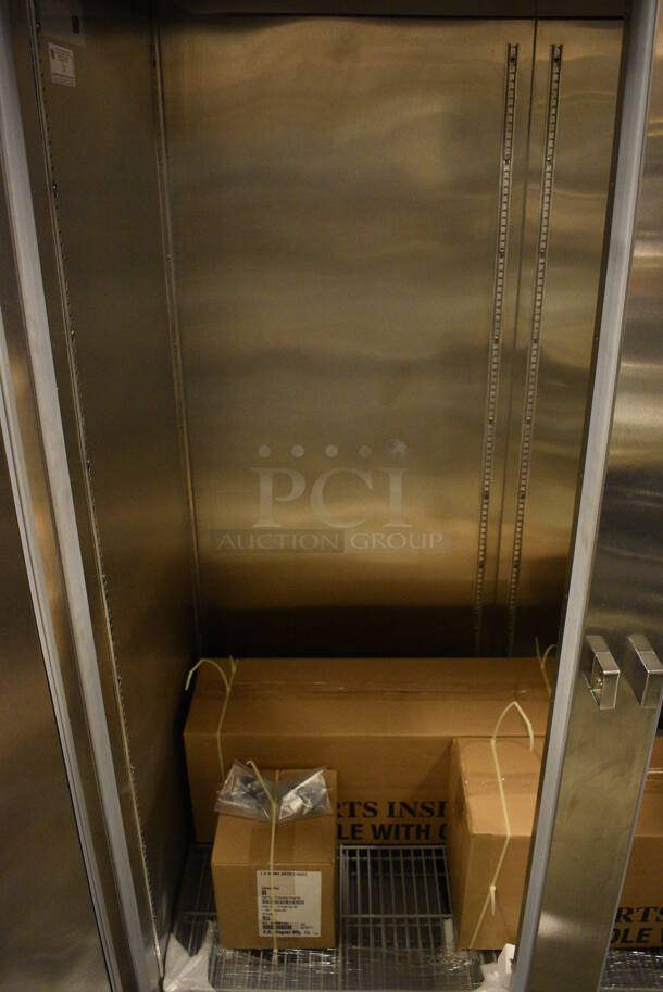 BRAND NEW! Beverage Air Model HRPS2-1S-099-005-059 ENERGY STAR Stainless Steel Commercial 2 Door Reach In Cooler w/ Poly Coated Racks. 115 Volts, 1 Phase. 49x30x79. Tested and Working! - Image 5 of 10