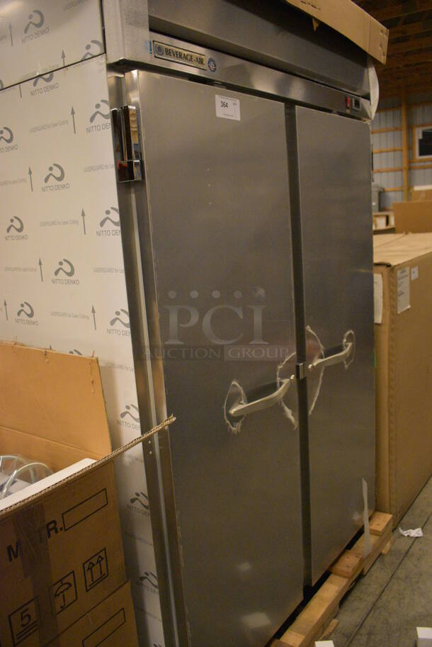 BRAND NEW! Beverage Air Model HRPS2-1S-099-005-059 ENERGY STAR Stainless Steel Commercial 2 Door Reach In Cooler w/ Poly Coated Racks. 115 Volts, 1 Phase. 49x30x79. Tested and Working! - Image 10 of 10