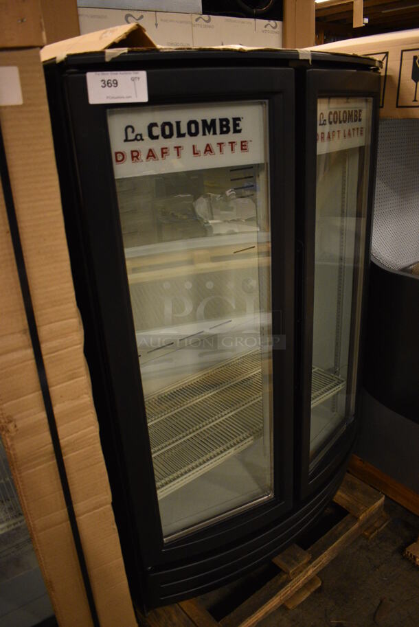 BRAND NEW! Frigoglass Model MM14-V2L-B-FOG Metal Commercial 2 Door Reach In Cooler Merchandiser w/ Poly Coated Racks. 115 Volts, 1 Phase. 36x25x56. Tested and Working! - Image 3 of 6