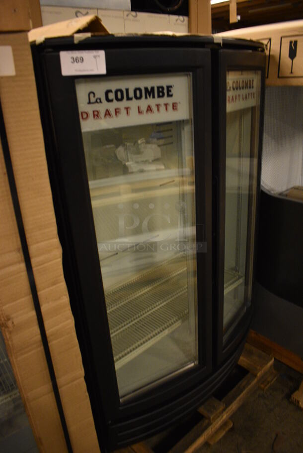BRAND NEW! Frigoglass Model MM14-V2L-B-FOG Metal Commercial 2 Door Reach In Cooler Merchandiser w/ Poly Coated Racks. 115 Volts, 1 Phase. 36x25x56. Tested and Working! - Image 6 of 6