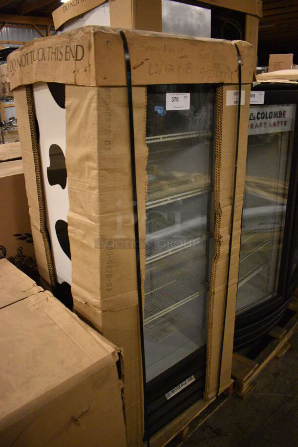 BRAND NEW! Beverage Air Model LV12-1-B Metal Commercial Single Door Reach In Cooler Merchandiser w/ Poly Coated Racks. 115 Volts, 1 Phase. 24x25x61. Tested and Working! - Image 2 of 6