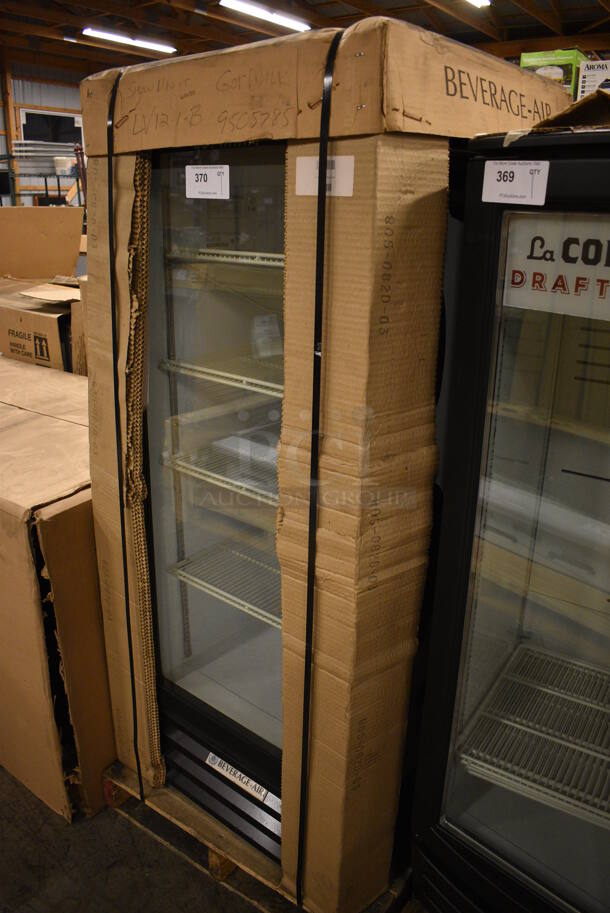BRAND NEW! Beverage Air Model LV12-1-B Metal Commercial Single Door Reach In Cooler Merchandiser w/ Poly Coated Racks. 115 Volts, 1 Phase. 24x25x61. Tested and Working! - Image 3 of 6