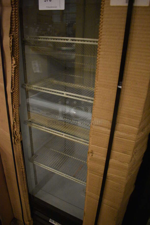 BRAND NEW! Beverage Air Model LV12-1-B Metal Commercial Single Door Reach In Cooler Merchandiser w/ Poly Coated Racks. 115 Volts, 1 Phase. 24x25x61. Tested and Working! - Image 4 of 6