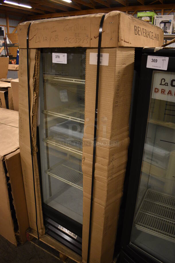 BRAND NEW! Beverage Air Model LV12-1-B Metal Commercial Single Door Reach In Cooler Merchandiser w/ Poly Coated Racks. 115 Volts, 1 Phase. 24x25x61. Tested and Working! - Image 6 of 6