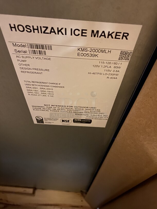BRAND NEW! Hoshizaki Model KMS-200MLH Stainless Steel Commercial Remote Cooled Ice Head. 115-120 Volts, 1 Phase. 30.5x24.5x33 - Image 5 of 6