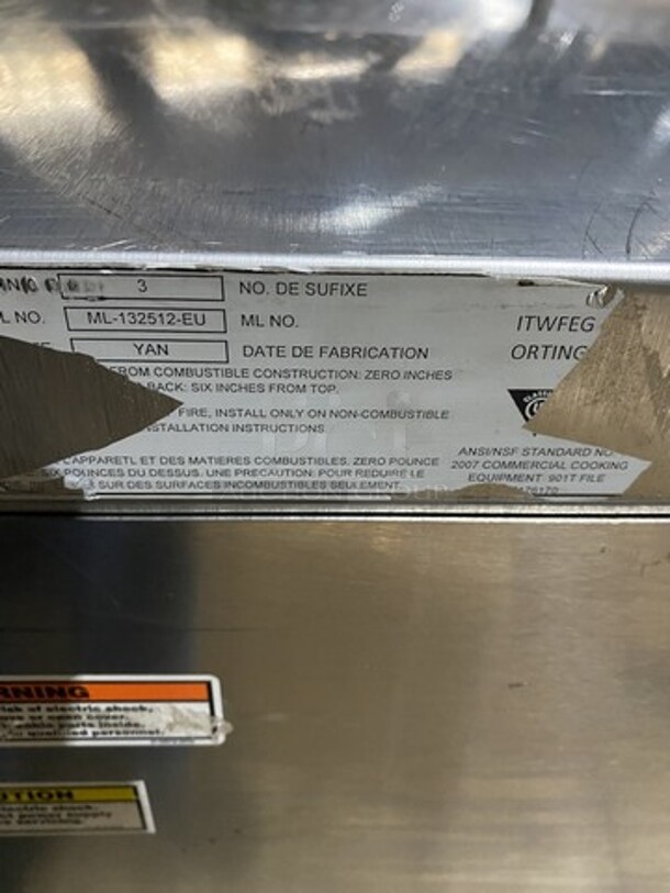 AMAZING! Baxter Commercial Electric Powered Convection Oven! With View Through Door! With Digital Touch Controls! All Stainless Steel! Model ML132512EU! On Casters! Working When Removed! - Image 8 of 9