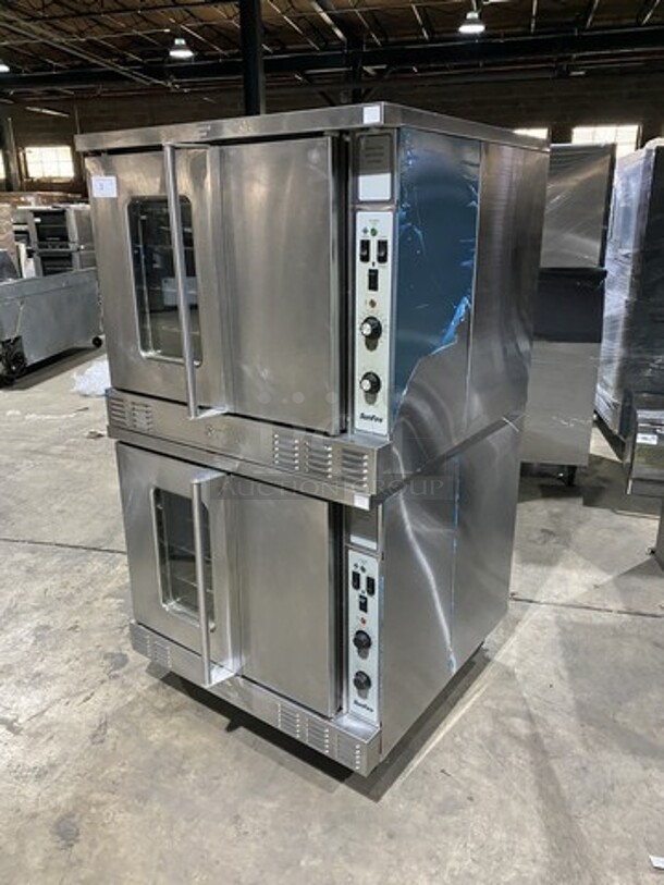 GREAT! Sunfire Double Stacked Natural Gas Powered Convection Ovens! All S.S! With One View Through Door & One Solid Door! Model SCOGS10S Serial 1209230000723! On Commercial Casters! 2 X Your Bid! Makes One Unit! - Image 3 of 10