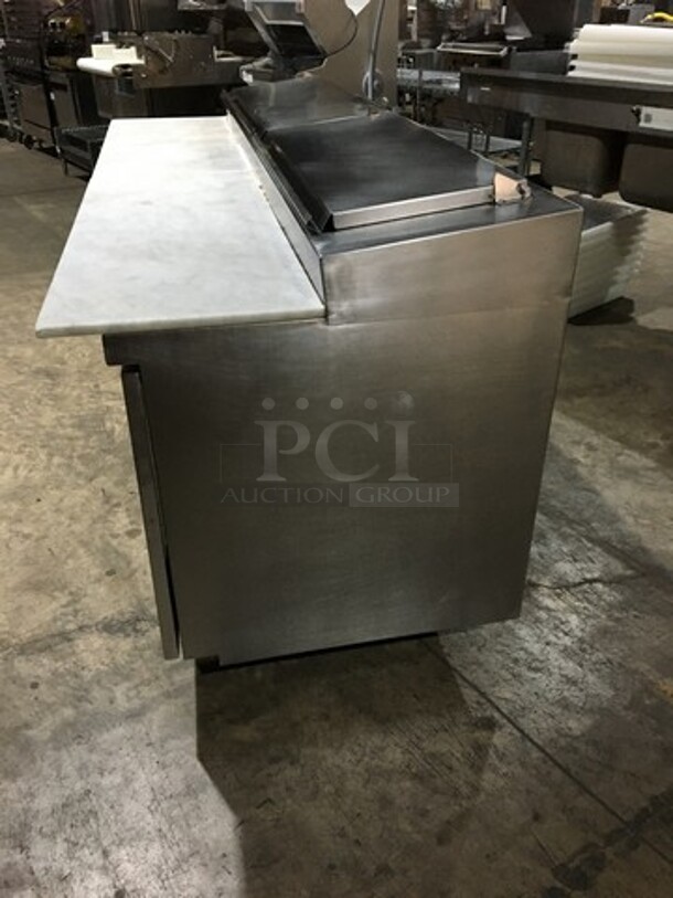 Delfield Commercial Refrigerated Marble Top Pizza Prep Table! With 3 Door Underneath Storage Space! All Stainless Steel! Model 1861PTBM Serial 112642903M! On Casters! - Image 3 of 12