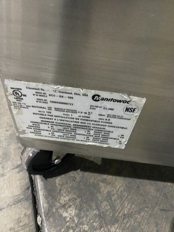 GREAT! Sunfire Double Stacked Natural Gas Powered Convection Ovens! All S.S! With One View Through Door & One Solid Door! Model SCOGS10S Serial 1209230000723! On Commercial Casters! 2 X Your Bid! Makes One Unit! - Image 7 of 10