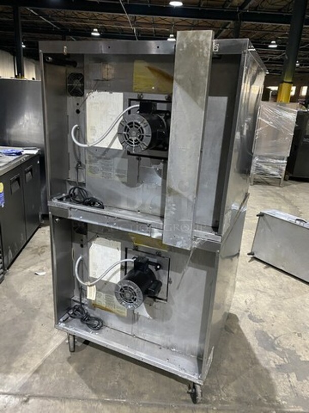 GREAT! Sunfire Double Stacked Natural Gas Powered Convection Ovens! All S.S! With One View Through Door & One Solid Door! Model SCOGS10S Serial 1209230000723! On Commercial Casters! 2 X Your Bid! Makes One Unit! - Image 8 of 10