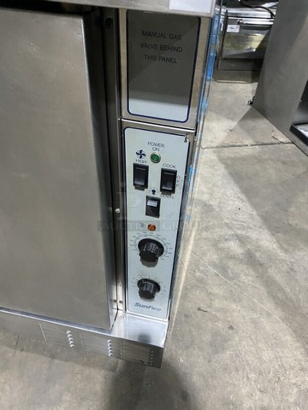 GREAT! Sunfire Double Stacked Natural Gas Powered Convection Ovens! All S.S! With One View Through Door & One Solid Door! Model SCOGS10S Serial 1209230000723! On Commercial Casters! 2 X Your Bid! Makes One Unit! - Image 10 of 10