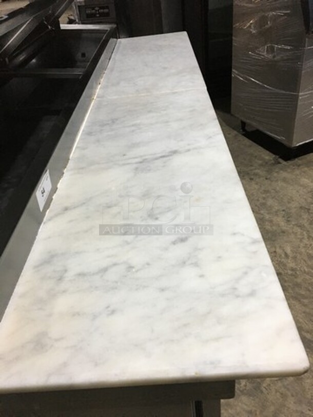 Delfield Commercial Refrigerated Marble Top Pizza Prep Table! With 3 Door Underneath Storage Space! All Stainless Steel! Model 1861PTBM Serial 112642903M! On Casters! - Image 9 of 12