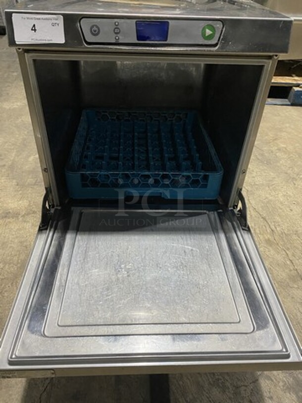 FAB! New Body Style! Hobart Commercial Under The Counter Dishwasher! With Dish Rack! All Stainless Steel! Model LXEH Serial 231157001! 120/208/240V 1Phase!
 - Image 4 of 7
