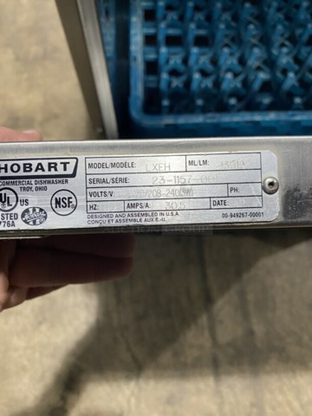FAB! New Body Style! Hobart Commercial Under The Counter Dishwasher! With Dish Rack! All Stainless Steel! Model LXEH Serial 231157001! 120/208/240V 1Phase!
 - Image 5 of 7