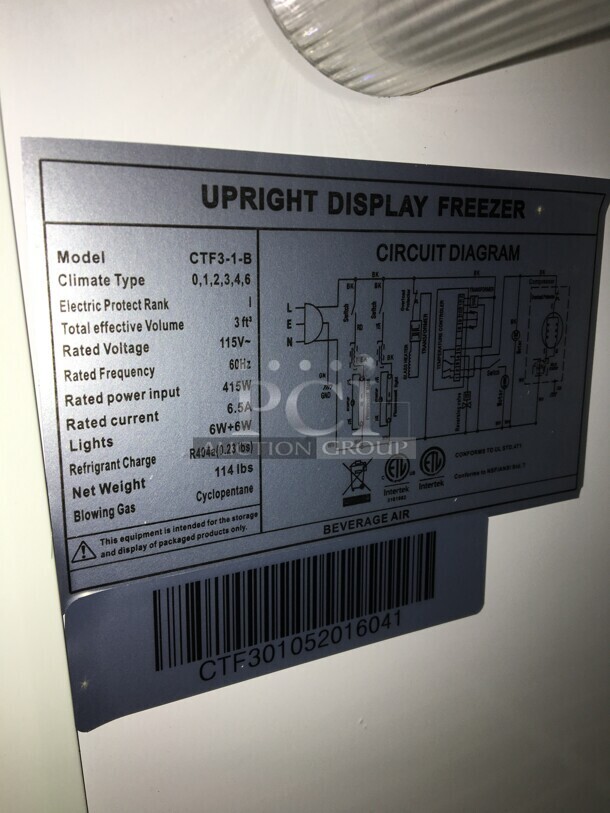 GREAT! NEW IN THE BOX! Beverage Air Commercial Countertop Reach In Freezer Merchandiser! With Poly Coated Racks! Model CTF31B! 115V! - Image 10 of 11