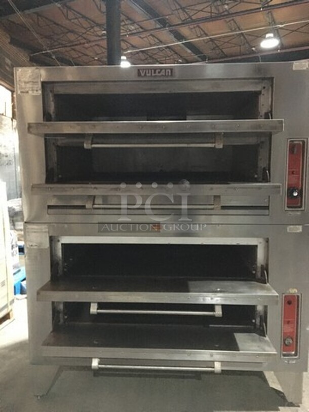 Amazing! Vulcan Double Stacked Natural Gas Powered Baking/Roasting Oven! With 4 Doors! Model 7016A1T Serial 3G-1002821! On Legs! 2 X Your Bid Makes One Unit! - Image 5 of 8