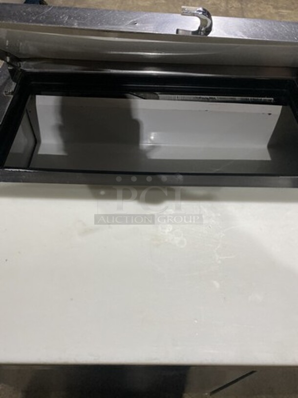 True Commercial Refrigerated Sandwich Prep Table! With 2 Door Underneath Storage Space! All Stainless Steel! With Commercial Cutting Board! Model TSSU4808 Serial 7320707! 115V 1Phase! On Commercial Casters! - Image 4 of 8