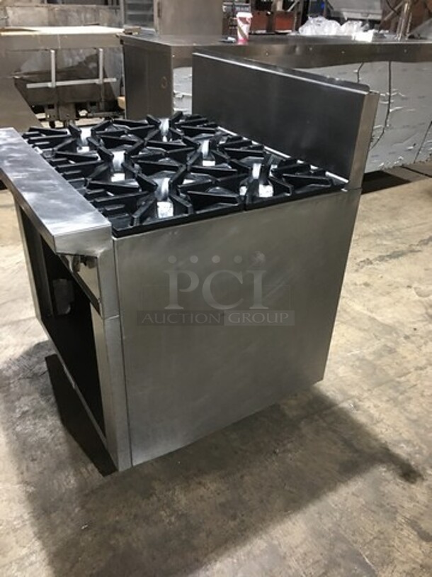 American Range Commercial Natural Gas Powered 6 Burner Stove! With Underneath Storage Space! All Stainless Steel! On Casters! - Image 2 of 8