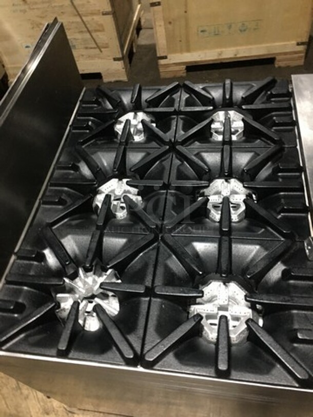 American Range Commercial Natural Gas Powered 6 Burner Stove! With Underneath Storage Space! All Stainless Steel! On Casters! - Image 5 of 8