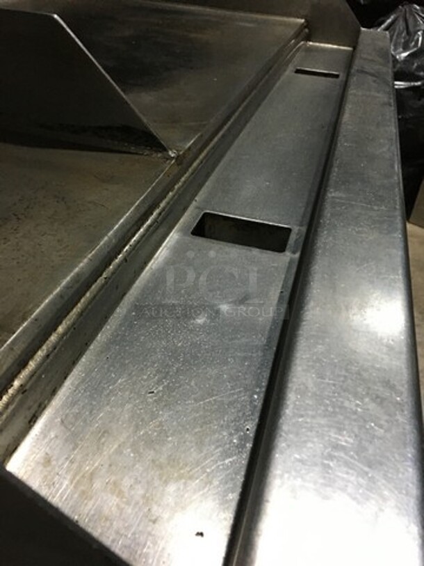 Woodstone Commercial Natural Gas Powered 48 Inch Flat Griddle! With Split Top! With Back & Side Splashes! With Underneath Storage Space! All Stainless Steel Equipment Stand On Commercial Casters! - Image 8 of 12
