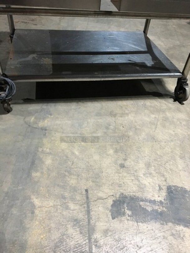 Woodstone Commercial Natural Gas Powered 48 Inch Flat Griddle! With Split Top! With Back & Side Splashes! With Underneath Storage Space! All Stainless Steel Equipment Stand On Commercial Casters! - Image 10 of 12