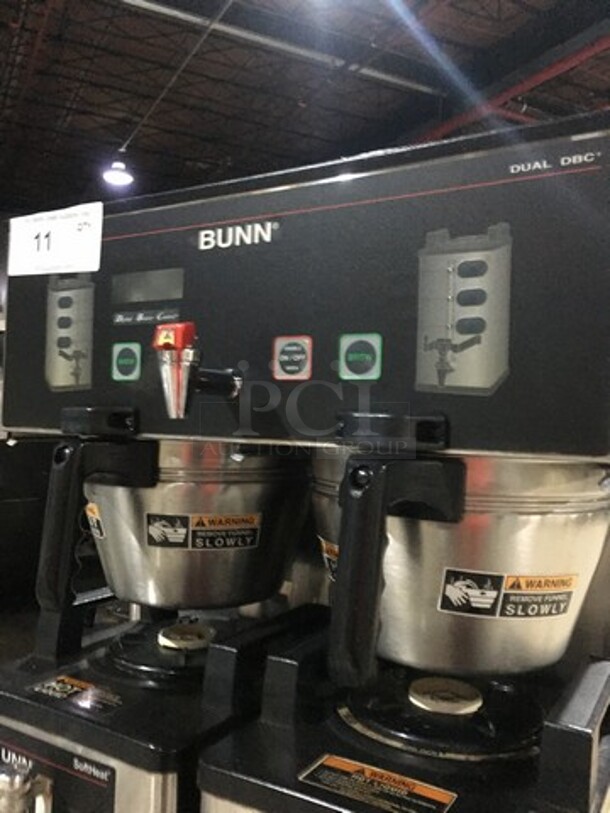 Bunn Commercial Countertop Dual Coffee Brewing Machine! With Beverage Dispensers! With Hot Water Line! All Stainless Steel! Model DUALSHDBC Serial DUAL122495! 120/240V 1Phase! - Image 5 of 9