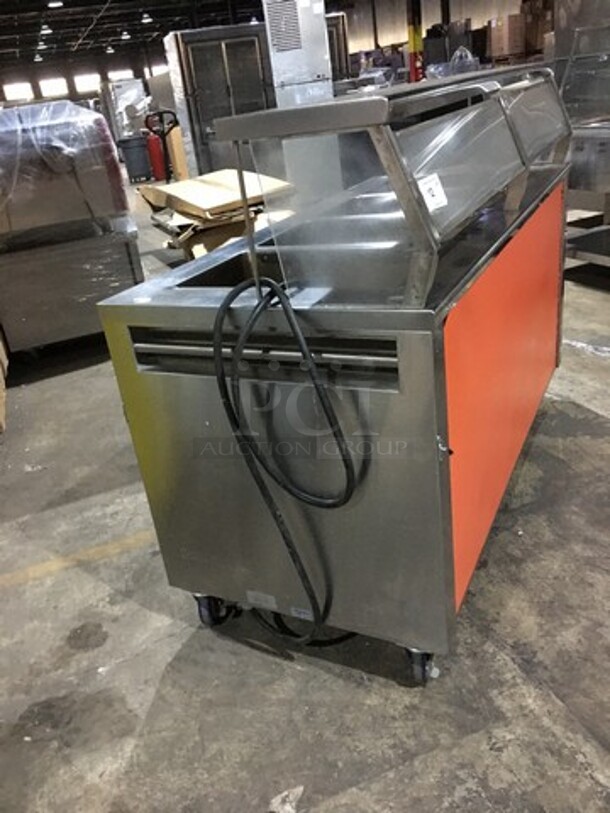 Precision Commercial 4 Well Steam Table! With Underneath Storage Space! With Sneeze Guard! All Stainless Steel Body! Model SST2004UDNYC Serial 679990891! 120V 1Phase! On Commercial Casters! - Image 2 of 10