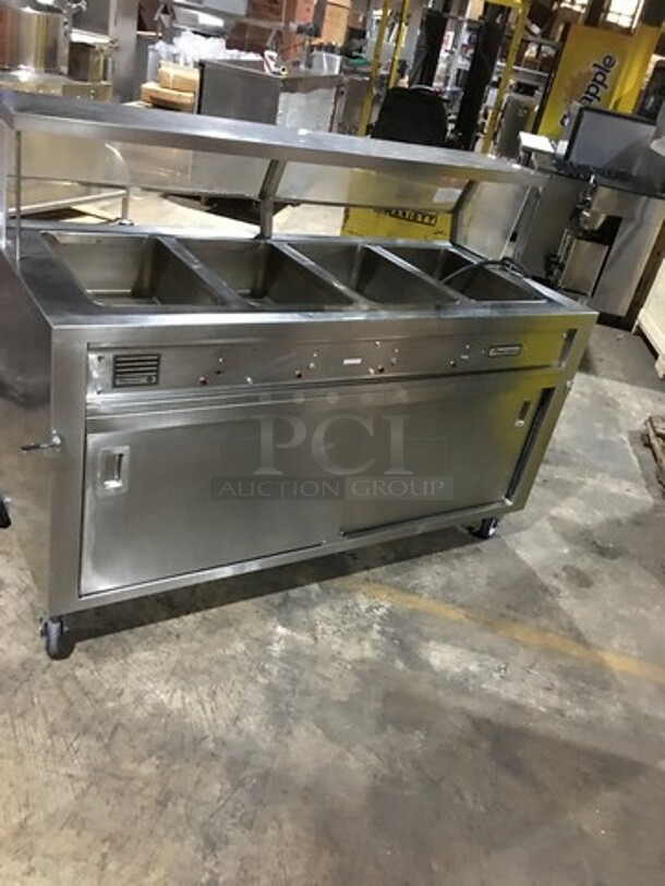 Precision Commercial 4 Well Steam Table! With Underneath Storage Space! With Sneeze Guard! All Stainless Steel Body! Model SST2004UDNYC Serial 679990891! 120V 1Phase! On Commercial Casters! - Image 4 of 10