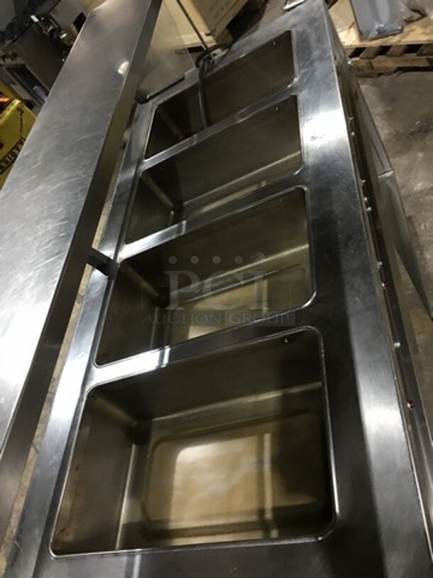 Precision Commercial 4 Well Steam Table! With Underneath Storage Space! With Sneeze Guard! All Stainless Steel Body! Model SST2004UDNYC Serial 679990891! 120V 1Phase! On Commercial Casters! - Image 5 of 10