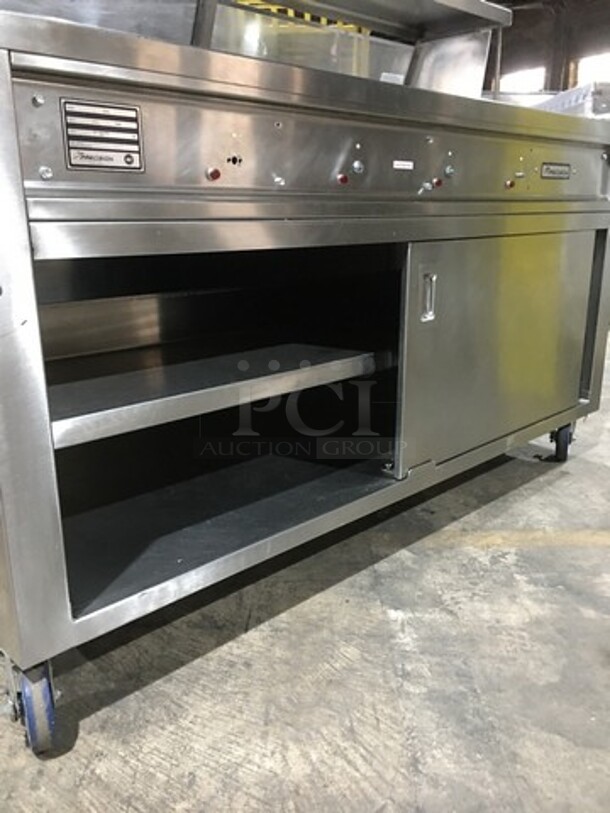 Precision Commercial 4 Well Steam Table! With Underneath Storage Space! With Sneeze Guard! All Stainless Steel Body! Model SST2004UDNYC Serial 679990891! 120V 1Phase! On Commercial Casters! - Image 7 of 10