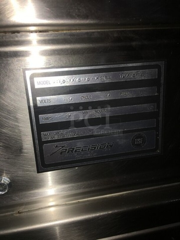 Precision Commercial 4 Well Steam Table! With Underneath Storage Space! With Sneeze Guard! All Stainless Steel Body! Model SST2004UDNYC Serial 679990891! 120V 1Phase! On Commercial Casters! - Image 9 of 10