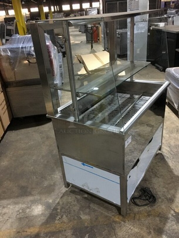 RPI Commercial Refrigerated Cold Pan! With Serving Shelf! All Stainless Steel! With Cutting Board! Model VICD327RSLSC Serial 12085244! 115V 1Phase! On Legs!
 - Image 2 of 10