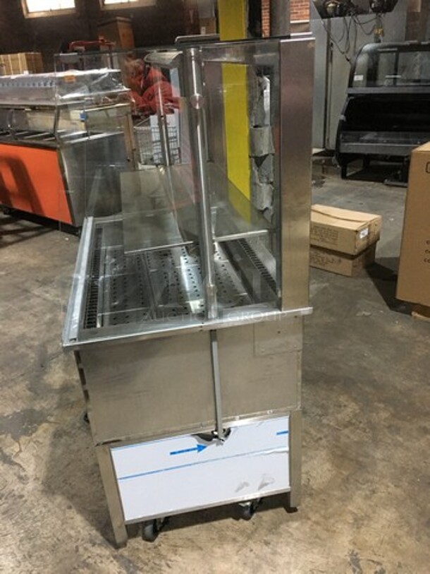 RPI Commercial Refrigerated Cold Pan! With Serving Shelf! All Stainless Steel! With Cutting Board! Model VICD327RSLSC Serial 12085244! 115V 1Phase! On Legs!
 - Image 3 of 10