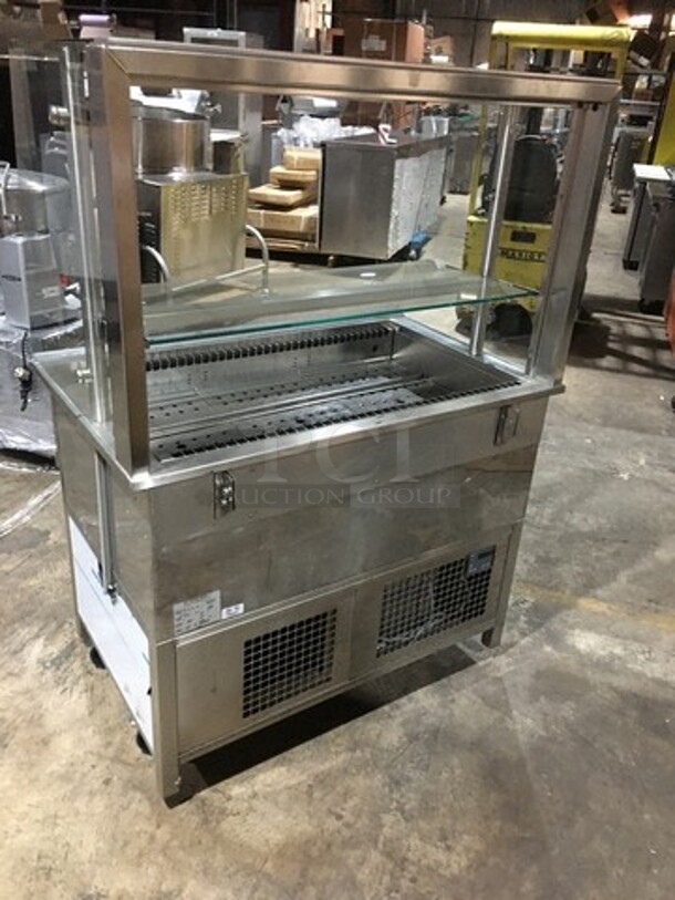 RPI Commercial Refrigerated Cold Pan! With Serving Shelf! All Stainless Steel! With Cutting Board! Model VICD327RSLSC Serial 12085244! 115V 1Phase! On Legs!
 - Image 4 of 10
