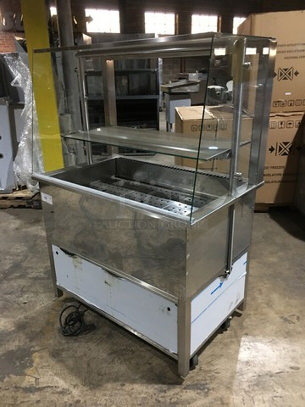 RPI Commercial Refrigerated Cold Pan! With Serving Shelf! All Stainless Steel! With Cutting Board! Model VICD327RSLSC Serial 12085244! 115V 1Phase! On Legs!
 - Image 9 of 10
