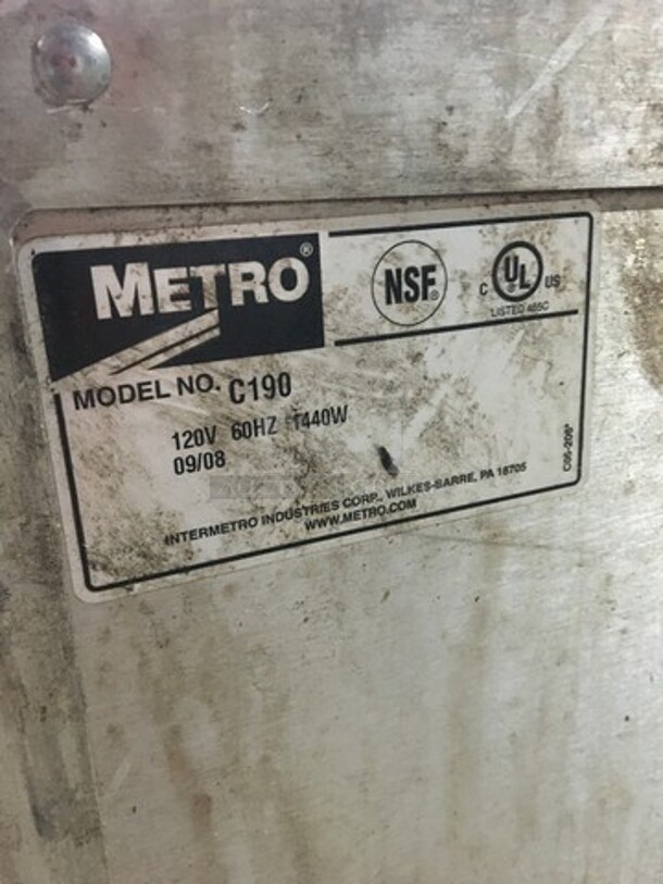 Metro Under The Counter Food Warmer Cabinet! Model C190! 120V 1 Phase! - Image 7 of 8
