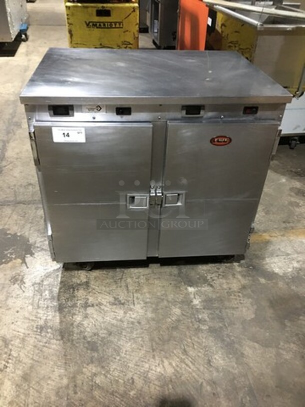 FWE Commercial 2 Door Food Warming/Holding Cabinet! All Stainless Steel! Model HLC16CHP Serial 133648003! 120V! On Commercial Casters!
