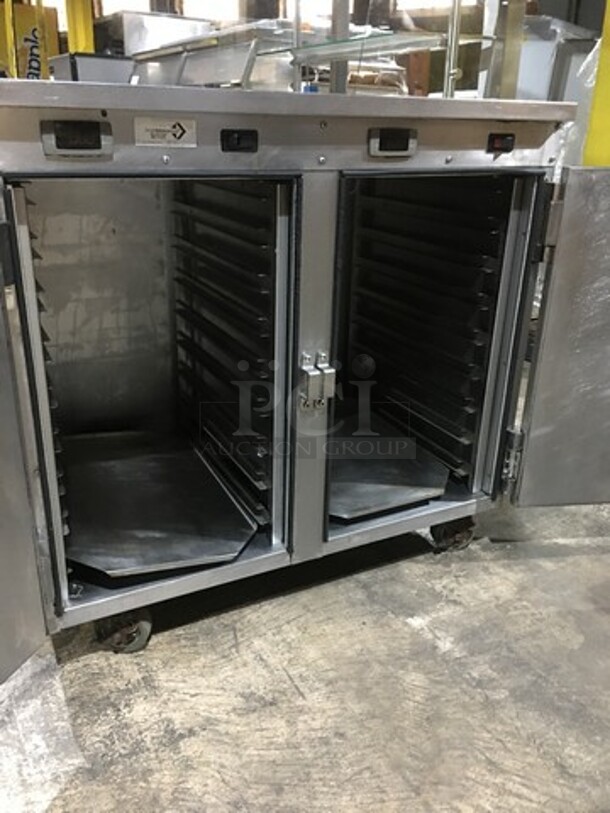FWE Commercial 2 Door Food Warming/Holding Cabinet! All Stainless Steel! Model HLC16CHP Serial 133648003! 120V! On Commercial Casters!
 - Image 6 of 9