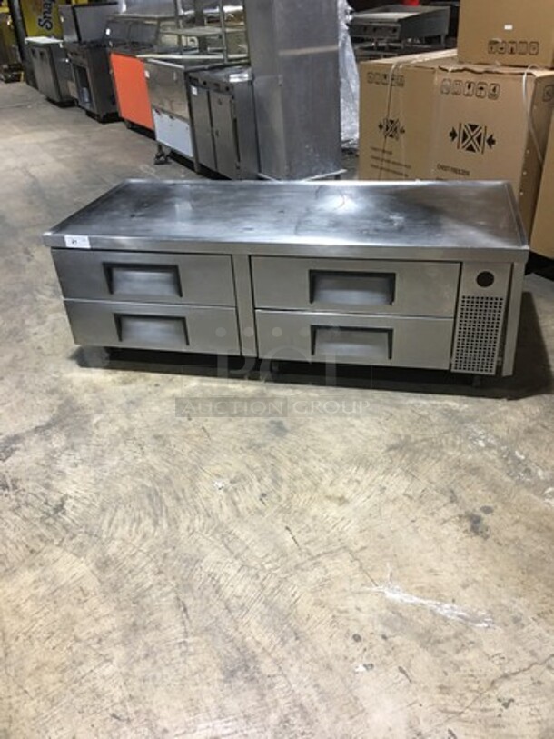 True Commercial Refrigerated 4 Drawer Chef Base! All Stainless Steel! Model TRCB72 Serial 7261148! 115V 1Phase!