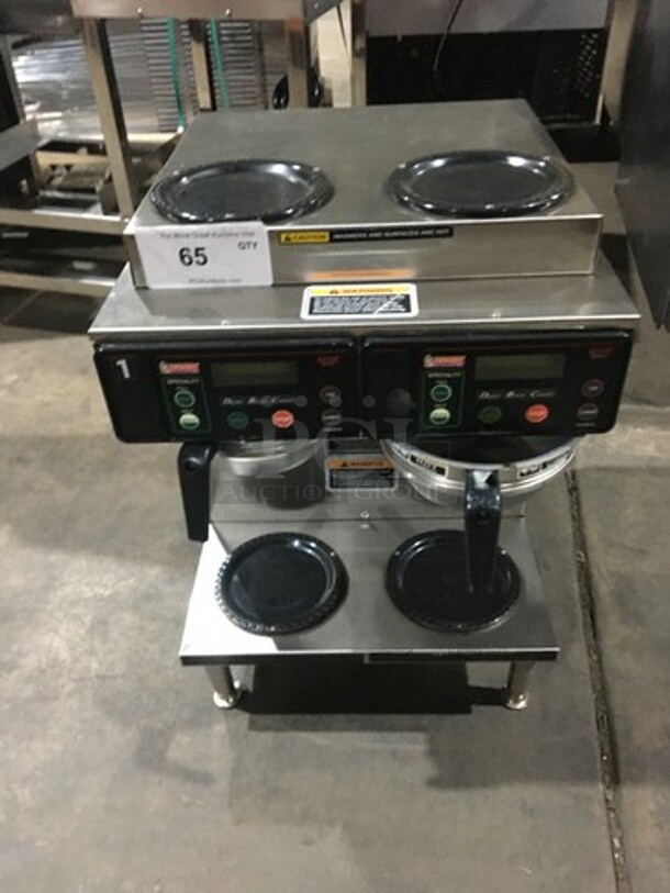 Bunn Commercial Countertop Dual Coffee Brewing Machine! Axiom Series! With 4 Coffee Pot Warming Stations! All Stainless Steel! Model AXIOM2/2TWIN Serial AXTN018535! 120/208/240V! 1Phase! On Legs!