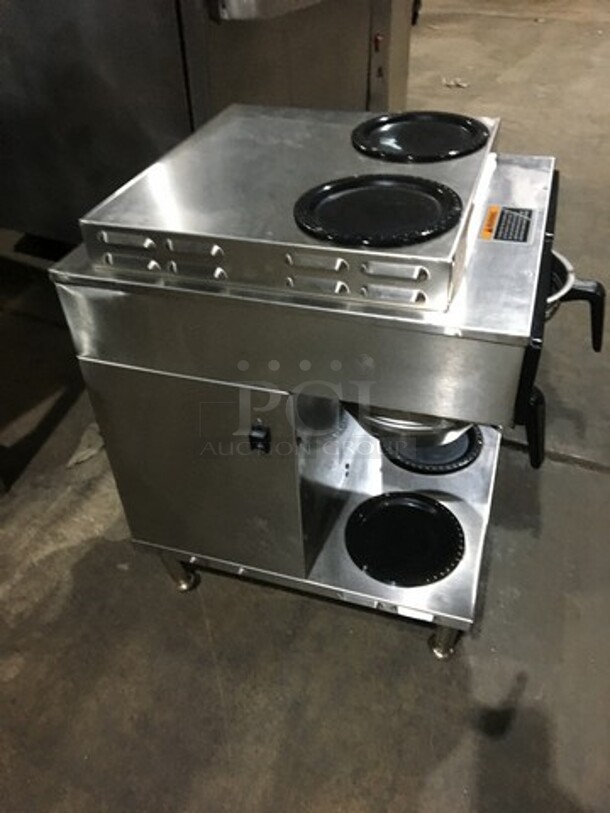 Bunn Commercial Countertop Dual Coffee Brewing Machine! Axiom Series! With 4 Coffee Pot Warming Stations! All Stainless Steel! Model AXIOM2/2TWIN Serial AXTN018535! 120/208/240V! 1Phase! On Legs! - Image 2 of 10