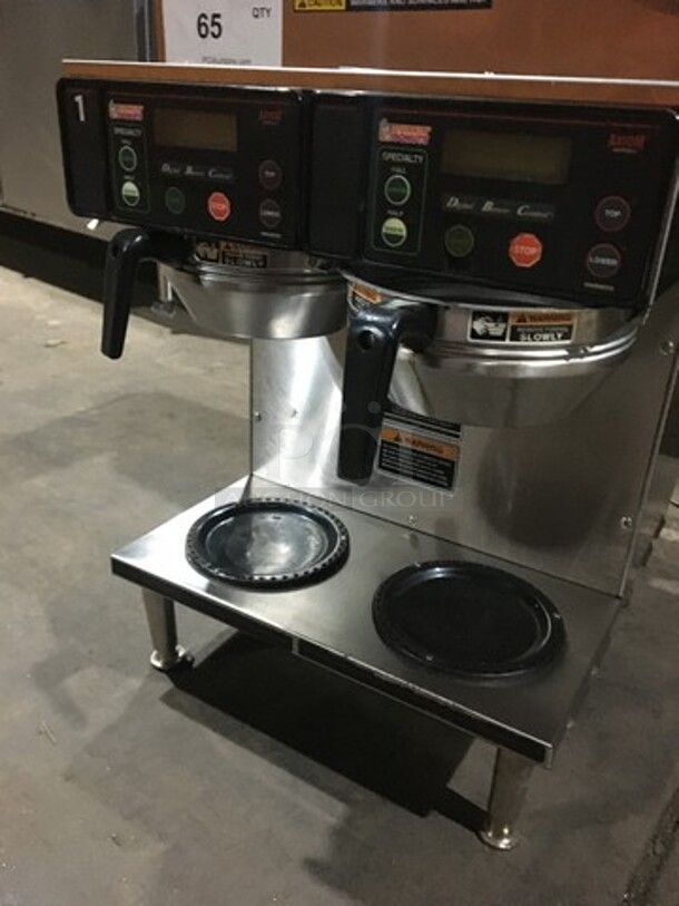 Bunn Commercial Countertop Dual Coffee Brewing Machine! Axiom Series! With 4 Coffee Pot Warming Stations! All Stainless Steel! Model AXIOM2/2TWIN Serial AXTN018535! 120/208/240V! 1Phase! On Legs! - Image 6 of 10