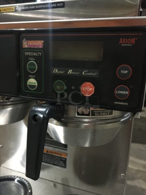 Bunn Commercial Countertop Dual Coffee Brewing Machine! Axiom Series! With 4 Coffee Pot Warming Stations! All Stainless Steel! Model AXIOM2/2TWIN Serial AXTN018535! 120/208/240V! 1Phase! On Legs! - Image 7 of 10