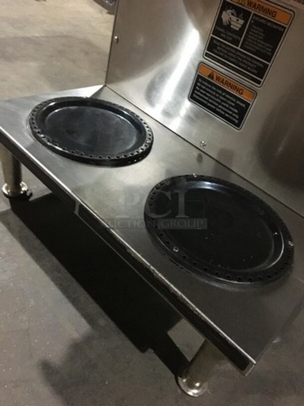 Bunn Commercial Countertop Dual Coffee Brewing Machine! Axiom Series! With 4 Coffee Pot Warming Stations! All Stainless Steel! Model AXIOM2/2TWIN Serial AXTN018535! 120/208/240V! 1Phase! On Legs! - Image 8 of 10