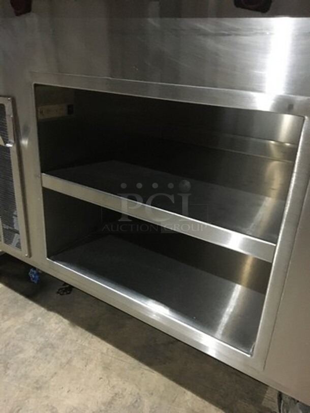 Delfield Refrigerated All Stainless Steel Refrigerated Cold Pan Salad Bar Island Merchandiser! With Sneeze Guard! Model KCSC50NU Serial 59213213M! 115V 1 Phase! On Commercial Casters! - Image 7 of 10