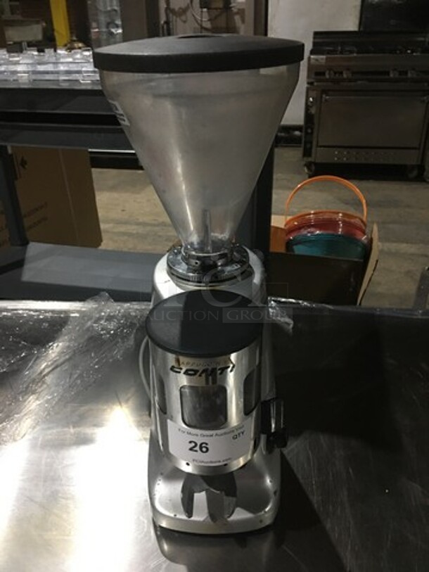Mazzer Metal Commercial Countertop Espresso Bean Grinder! Model Super Jolly Aut Serial 051889! 120V 1Phase! - Image 1 of 9