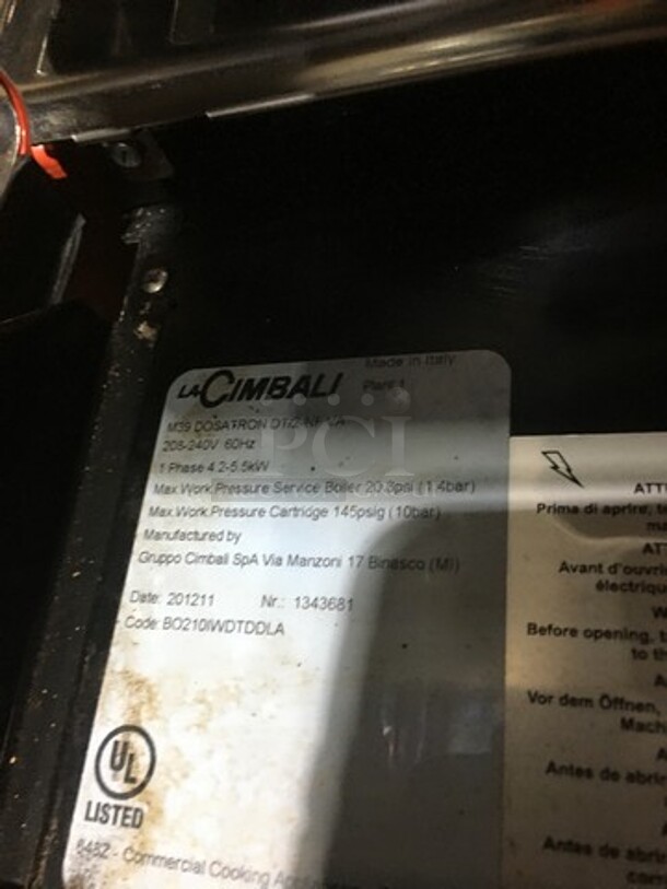 LaCimbali Countertop Dual Spout Espresso Machine! With Steam Wand! All Stainless Steel! 208/240V 1Phase!  - Image 7 of 11